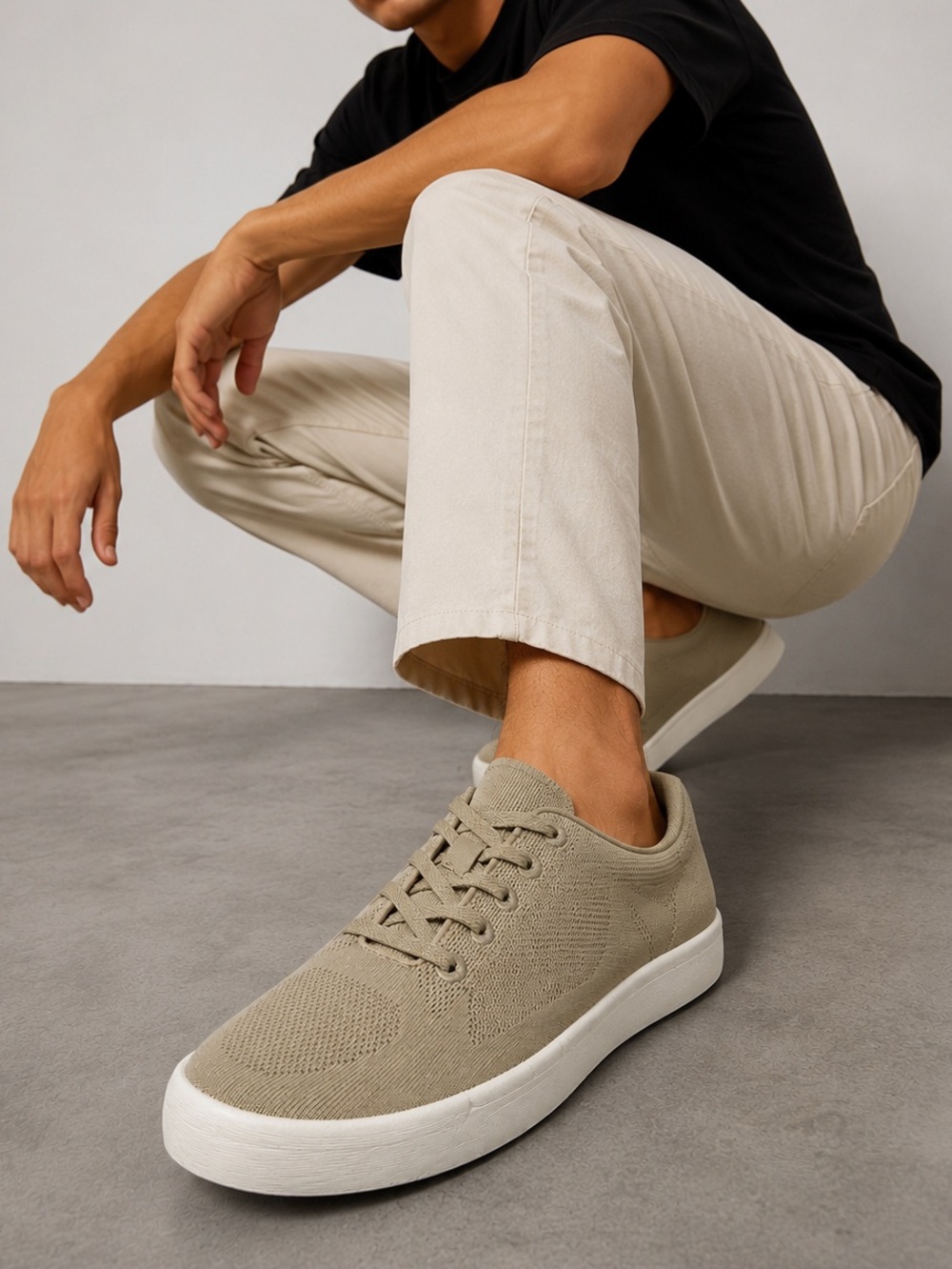 George Knit Casual Sneakers Beige/Tan Size 7.5 NWT Lightweight Comfort